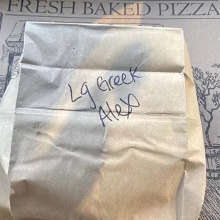 Take out green salad and a large 16" pizza