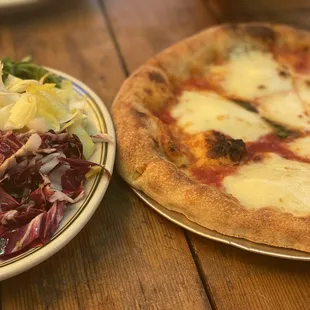 pizza and salad