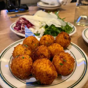 Saffron Arancini and Insalata Tricolore Salad