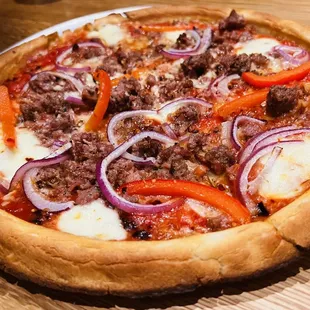 Salsiccia Pizza ($22) with gluten free crust (+$5)