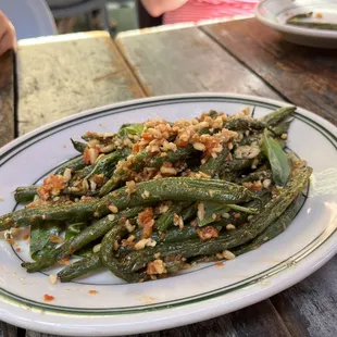 Green beans veggies plate. Delicious!
