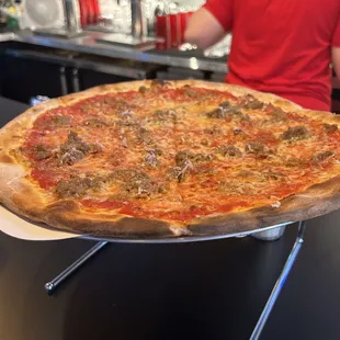 Sausage pizza.  This is the 12" pie.