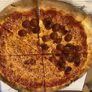 a pepperoni pizza