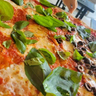 Half olives ...half tomato mozzarella