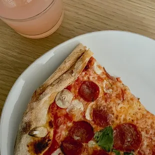 Cheese + pepperoni + garlic + fresh basil