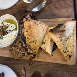 The burrata was delicious, with soft, perfectly baked bread topped with roasted garlic and fresh burrata--an excellent flavor combination.