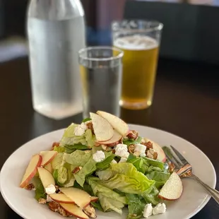 a salad with apples and feta cheese