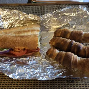 Italian sub and pepperoni rolls.