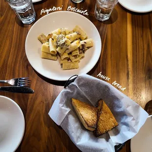 Rigatoni Boscaiola and House Bread