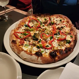 Miniera with Paradiso Tomato Sauce, Broccoli Rabe, Artichoke, Red Peppers