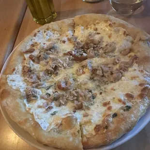 Good as F***. Definitely worth a visit. Got the Quattro cheese with chicken sausage.