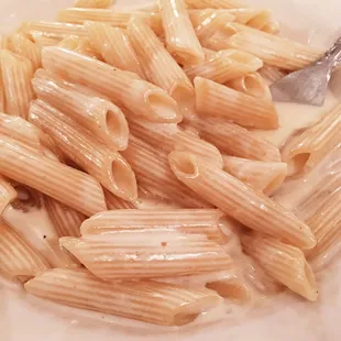 Kids portion penne alfredo. Not offered on the menu. Just ask! Around $6