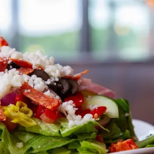 a close up of a salad