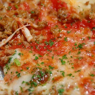 Up close and personal with Pizzeria Piccola's Italian Sausage 'za. So delicious, just looking at this makes my mouth water!