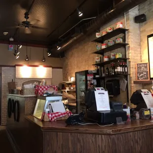 the interior of pizzeria