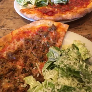 Lunch special...1/2 pizza and Caesar salad.