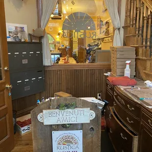 Hostess and indoor seating