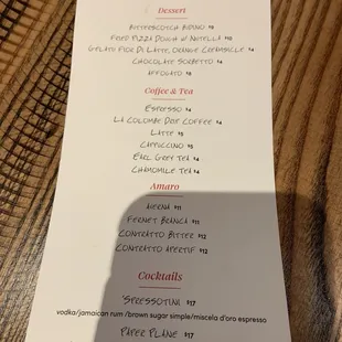 Dessert Menu 3/27/2024