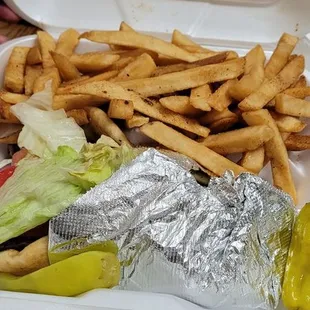 I had a gyro and fries. Delish. Had so many fries that I couldn&apos;t finish it.