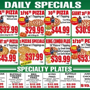 menu, pizza