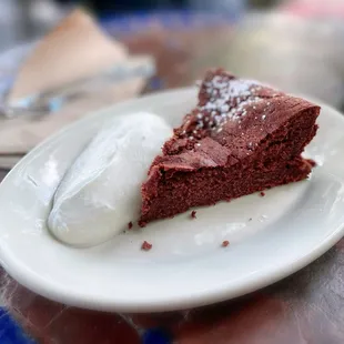 Flourless chocolate cake $8.