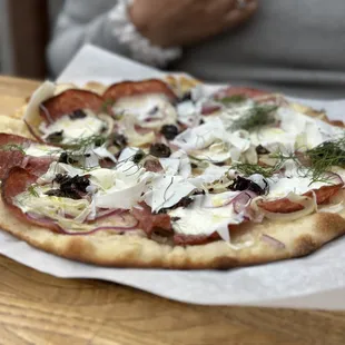 Finocchio Salami, Olive Tapenade, Fennel, Red Onion, Lemon Oil, Ricotta Salata