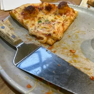 a half eaten pizza