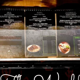 menu, pizza