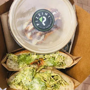Chicken Pesto combo with cannoli&apos;s.