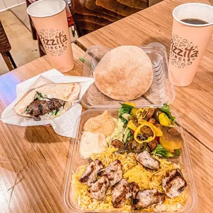 Chicken Platter Ground Beef Pita Sandwich