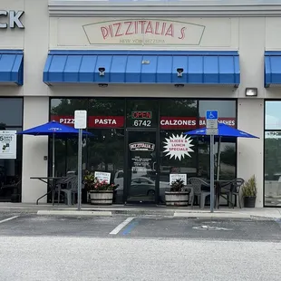 the front of the restaurant