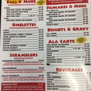 Menu. They serve breakfast all day long.