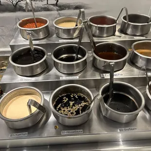 Variety of sauces