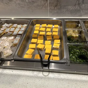 Sauce, Kim Chee, veggie, fruit and dessert bar