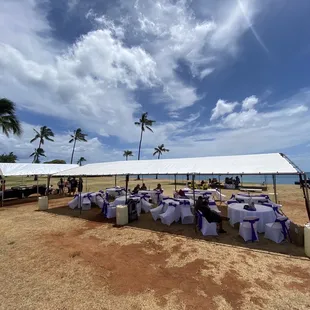 Tables / chairs / tent set up
