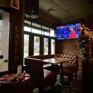 People watching booth