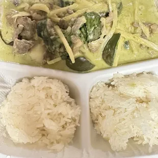 Green Curry with sticky rice