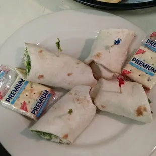 A chicken Caesar salad wrap absolutely delicious