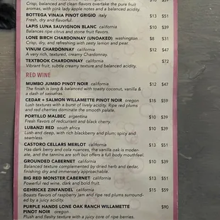 menu