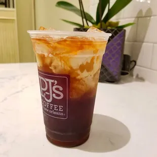 a cup of iced coffee