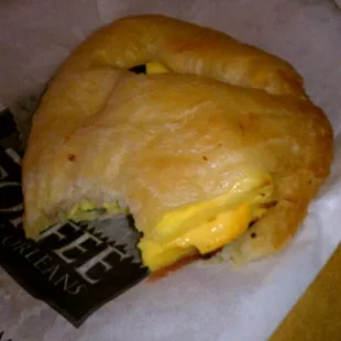 Nevermind the bite I took of my ham, cheese, and egg croissant.