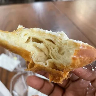 Beignets dough layers