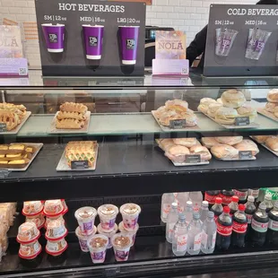 Nice displays of beignets &amp; other pastries