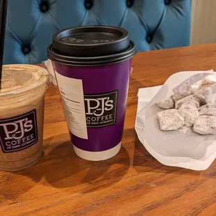 drink, bagels