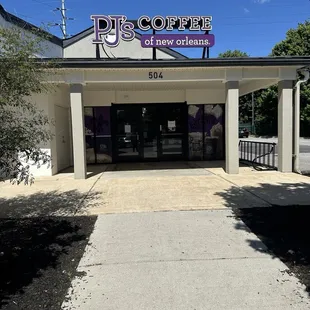 Front of coffee shop