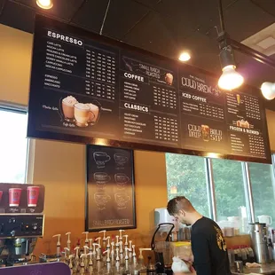 Coffee menu