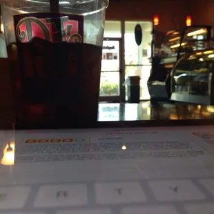 Writing my review inside the shop.