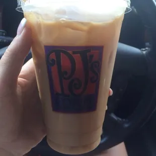 Iced vanilla coffee! Not too strong, not too sweet!