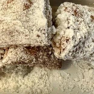 Beignets with powdered sugar