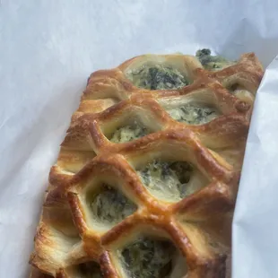 Spinach feta croissant